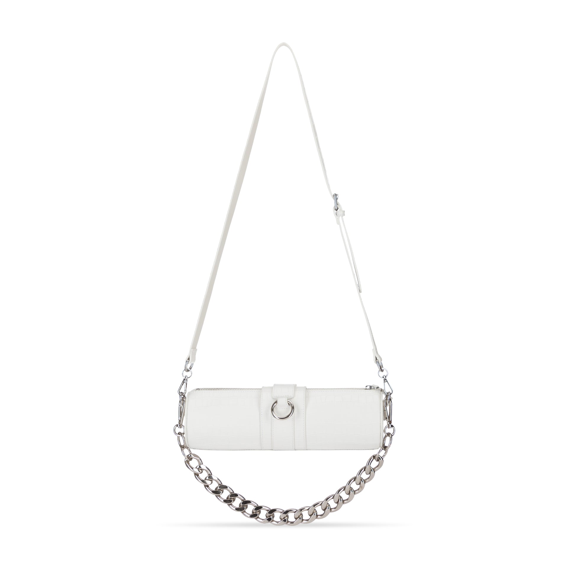 Medium Barrel Bag - White